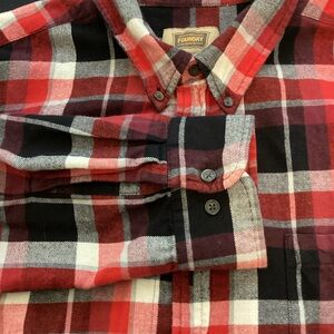 Foundry Mens Flannel Shirt Red Black Plaid Long Sleeve Button Up 2XL Lumberjack